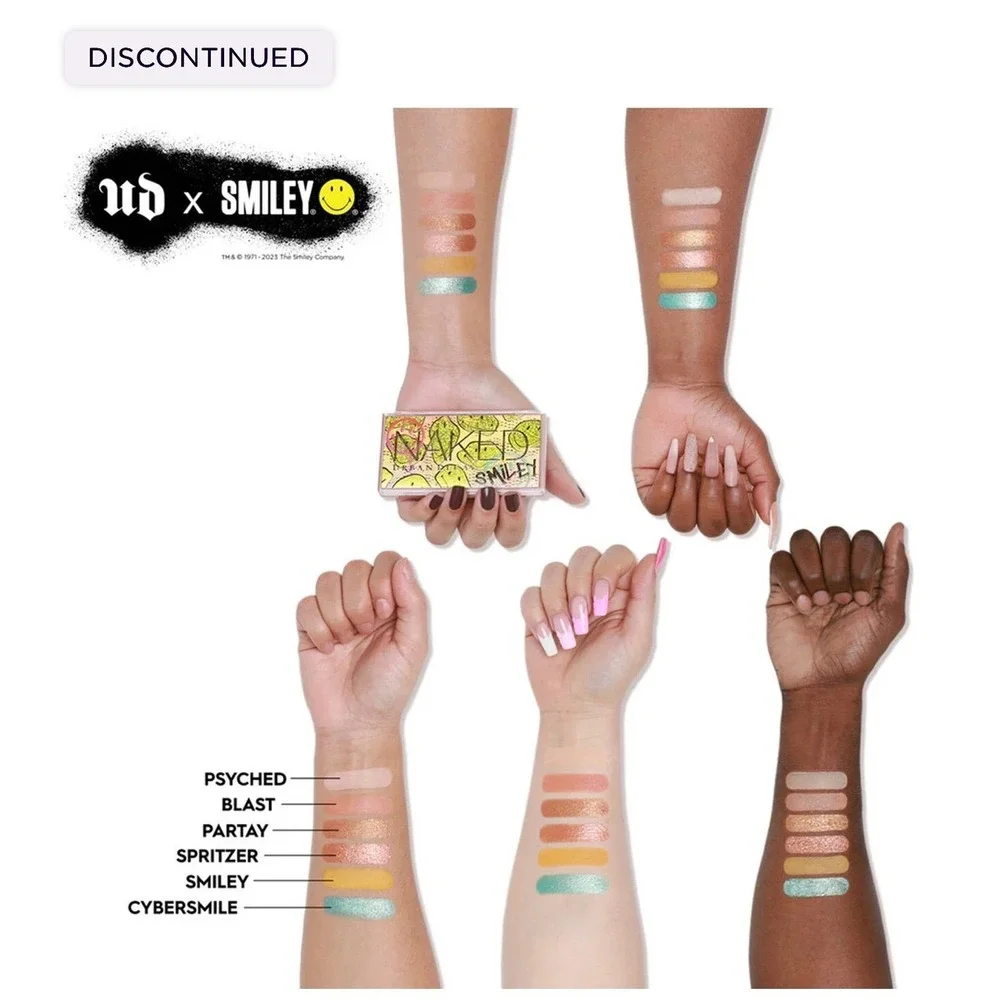 Urban Decay Naked Smiley Eyeshadow Palette Discontinued 6 Shades Long Wear Vegan